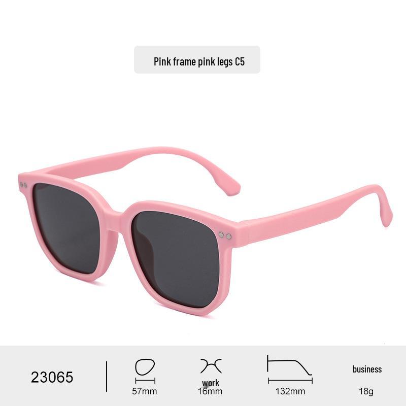 Silicone Soft Polarized UV Protection Children's Sunglasses - Studded Square Frame for Boys & Girls, Trendy Baby Eye Protection for Outings