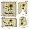 4pcs Set Doormat Shower Curtain with Non-Slip Rugs Toilet Seat Cover Bath Carpet Durable Waterproof Bathroom Home Entrance Decor