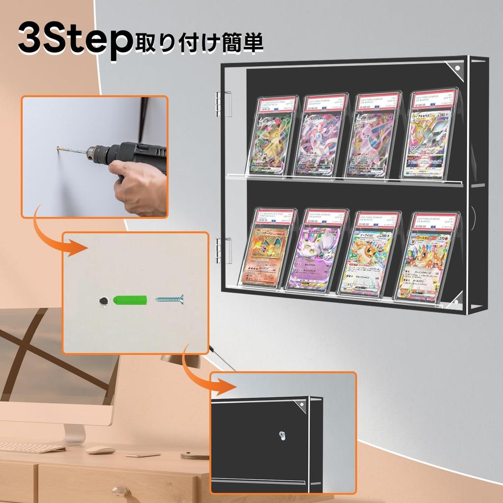 Saeda Încărcător de Carduri Cutie Acrilică pentru Carduri de Colecție Montată pe Perete Cutie Acrilică de Depozitare PSA Protecție UV Încărcător Magnetic Screw Down Card de Colecție