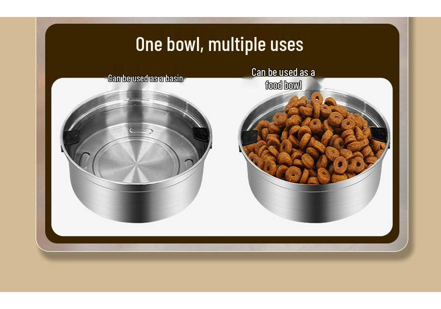 304 Stainless Steel Anti-Splash Pet Water Bowl - No-Tip, No Wet Mouth Design for Dogs and Cats