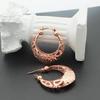 Exquisite Russian 585 Purple Gold Personalized Hollow Earrings Rose Gold Plated Fashion Pattern Bead Earrings For Girlfriend