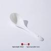White Ceramic Long-Handle Ladle - Scratch-Resistant, Large Soup Spoon for Commercial and Household Use