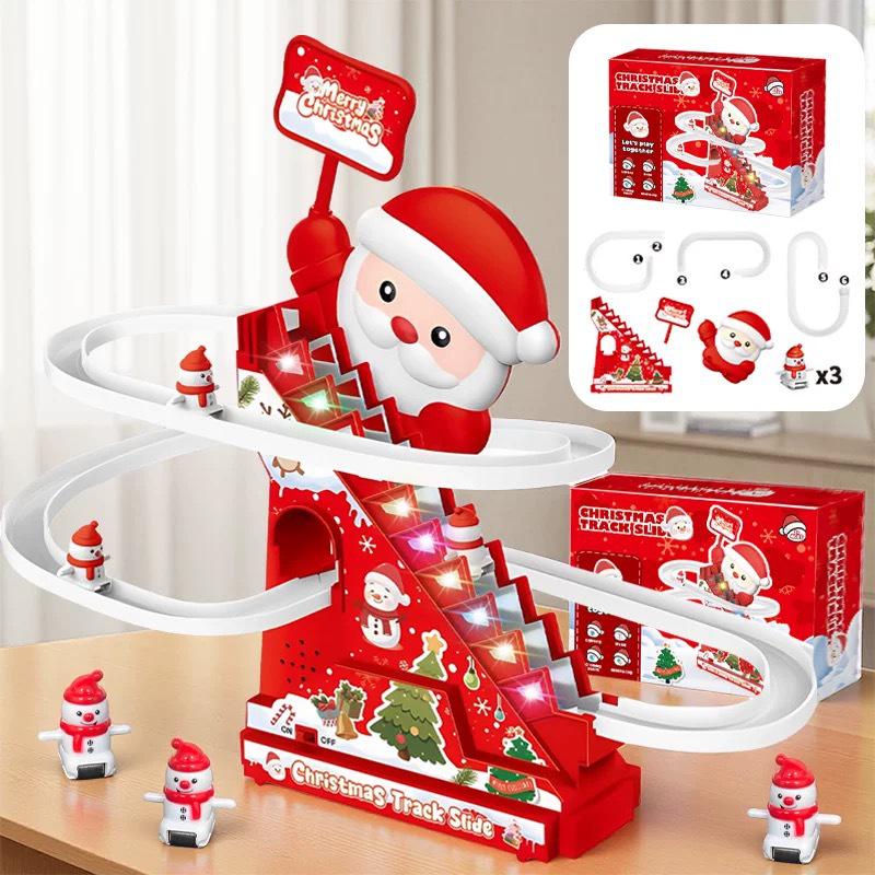 Işıklı ve Müzikli Kendin Yap Noel Baba Merdiven Tırmanma - Şenlikli Noel Hediyesi