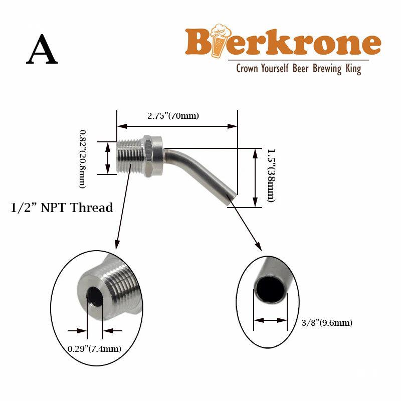 Craft Beer Keg Immersion Tube with 1/2'' NPT Male Thread Fitting