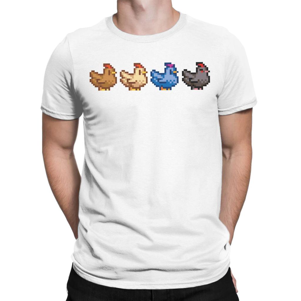 4 Chickens S-Stardew V-Valley Game T Shirt Summer  Trending T-Shirts Adult 100 Cotton Short Sleeve Street Style Tshirt