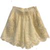 Plus Size Beaded Lace High Waist Shorts - Summer Casual, Wide Leg, Slimming, New Arrivals