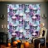 Floral Skull 3D Printed Curtains High Quality Black Silk Heat Insulation Blackout Curtains Bedroom Study Living Room Curtains