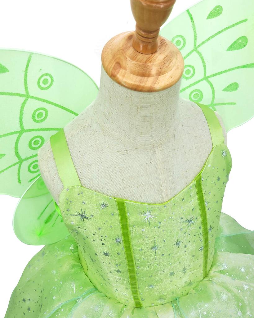 Axaxa Princess Dress for Kids (Butterfly Fairy Costume + Butterfly Wings) 2-Piece Set, Fairy Girl Dress, Cosplay, Flower Fairy, Spirit Costume, Girls,