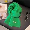 Knitted Scarf Women 100% Wool Winter Warm Scarves Bright Solid Color Design Thickened Shawl Soft Cashmere Pashmina Neck  NEW