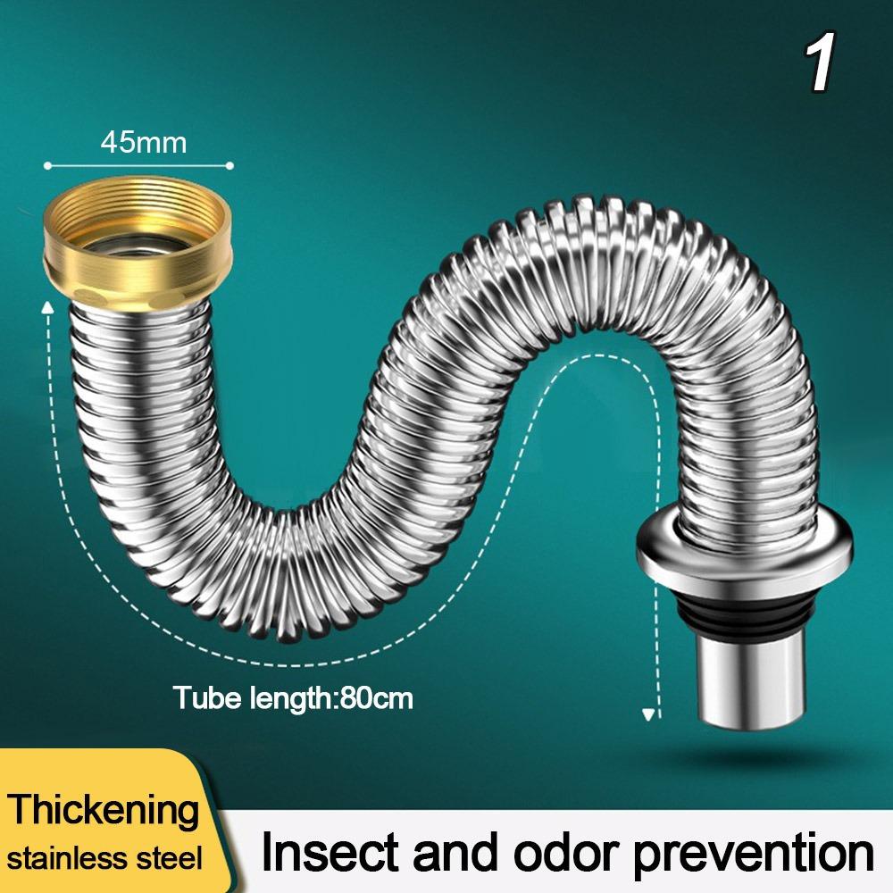 Anti-odor Kitchen Sink Drain Pipe Stainless Steel Sink Strainer Connection  Kitchen Accessories 1