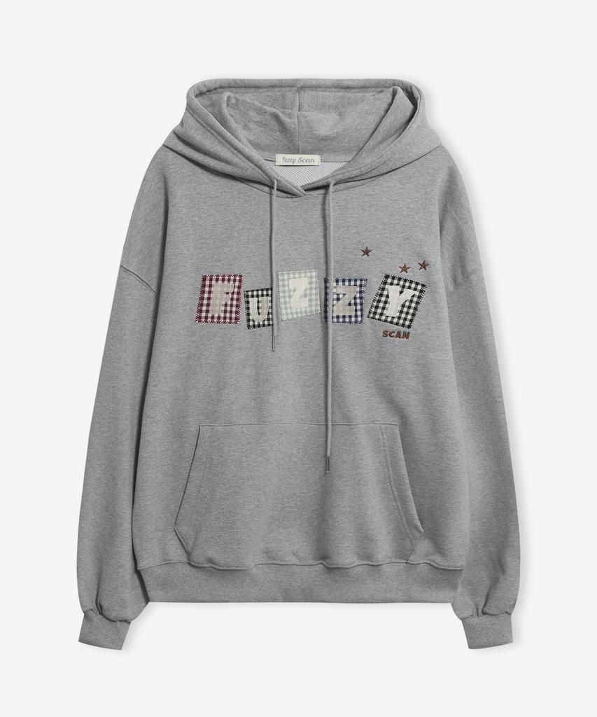 Text Box Applique Oversized Hoodie 2 Colors