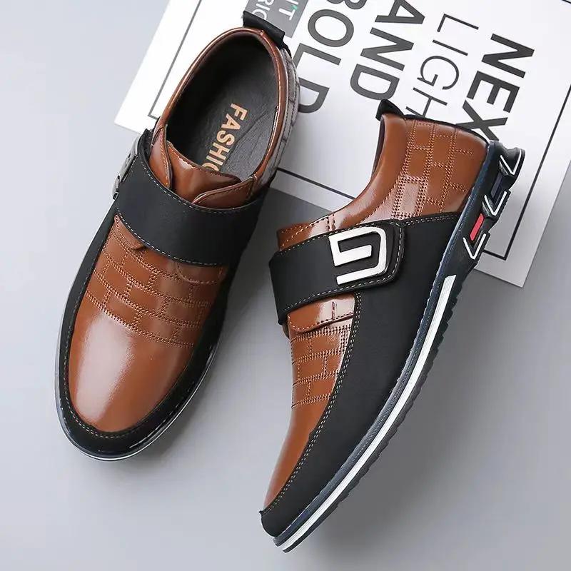 Men Dress Shoes Fashi Leather Men Loafers Classice Shoes Retro Business Shoes Zapatos De Hombre Big Size 48 49 50 51 52