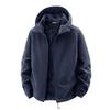 Men's Trendy Fleece Hooded Jacket: Warm, Thick, Casual Outdoor Coral Fleece for Autumn and Winter.
