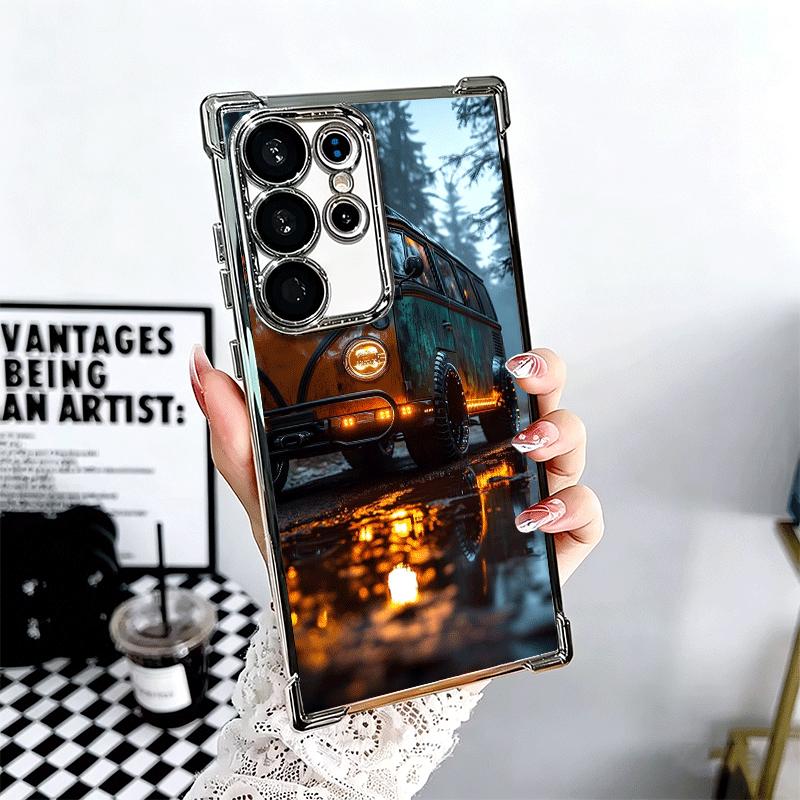 Vintage Car Retro Nostalgia Plating Phone Case For Samsung Galaxy S24 S25 FE S26 Edge S23 Ultra S22 S21 Plus S20 Anti-Fall Airab