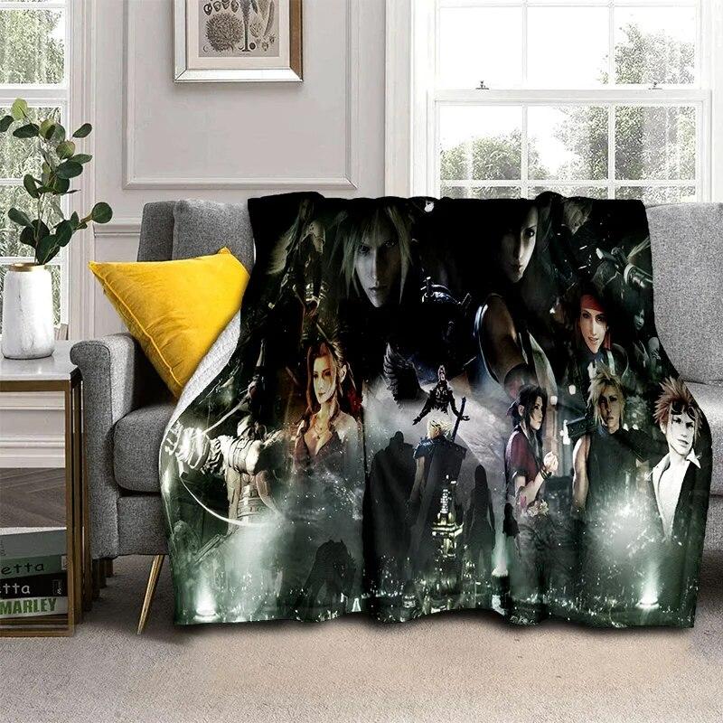 3D Final Fantasy Game Gamer FF14 HD Blanket,Soft Throw Blanket for Home Bedroom Bed Sofa Picnic Travel Office Cover Blanket Kids