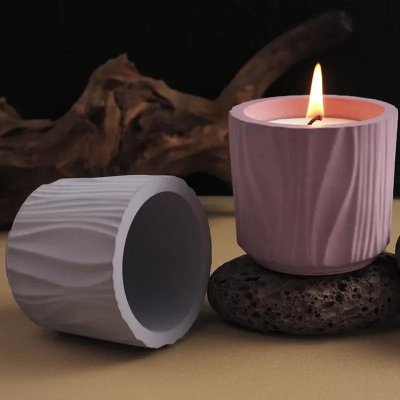 DIY Concrete Resin Circular Flowerpot Silicone Mold Gypsum Lined Candle Cup Top Quality for Home Garden Craft
