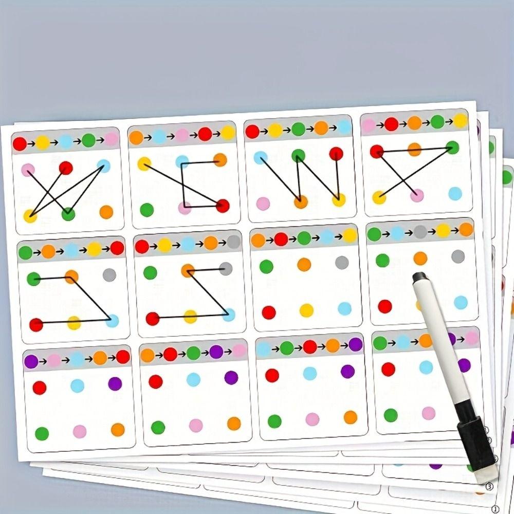 Reusable Training Link Cards Attention Training Color Number Cards Early Education