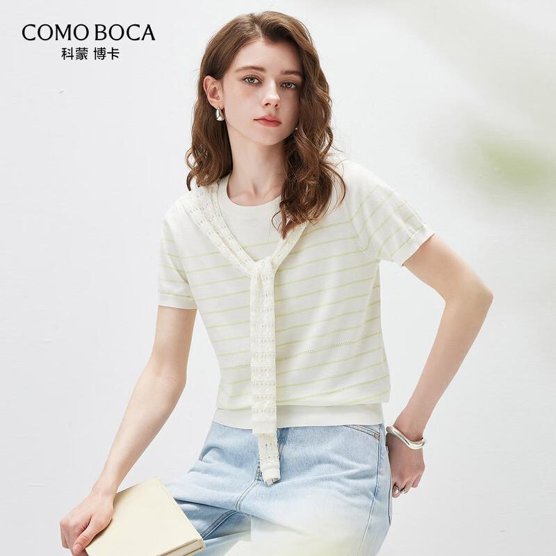 Kemengboka 2026 Spring Summer Women s Silk Blend Knit Tee L