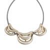New hollow geometric line leather rope necklace women's creative high-end brushed geometric line neck chain
