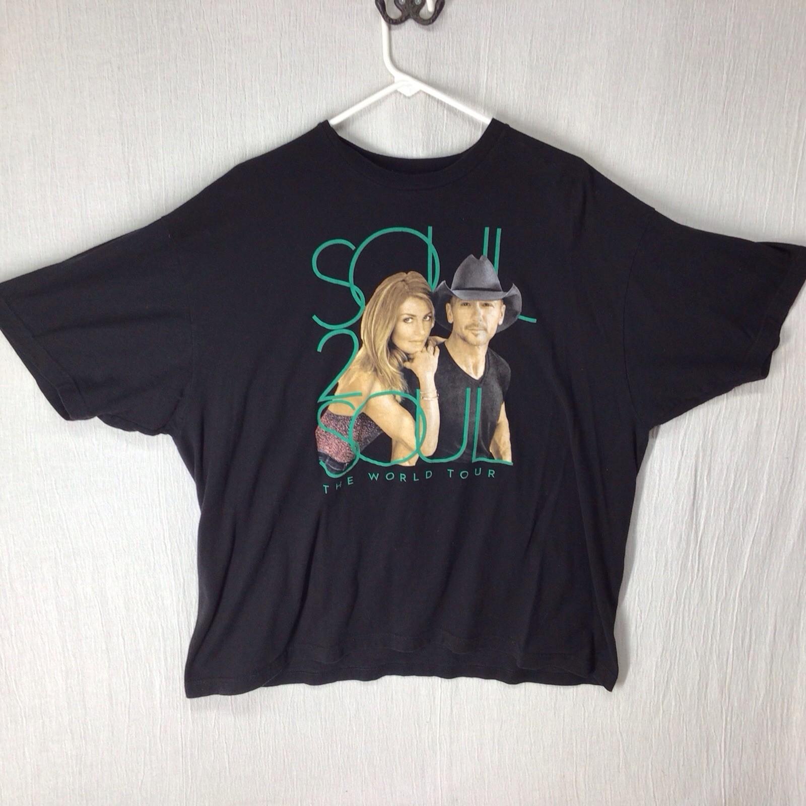 Tim McGraw Faith Hill Men’s 2XL Concert T Shirt Soul 2 Soul Country 2017 Unisex T-Shirt S