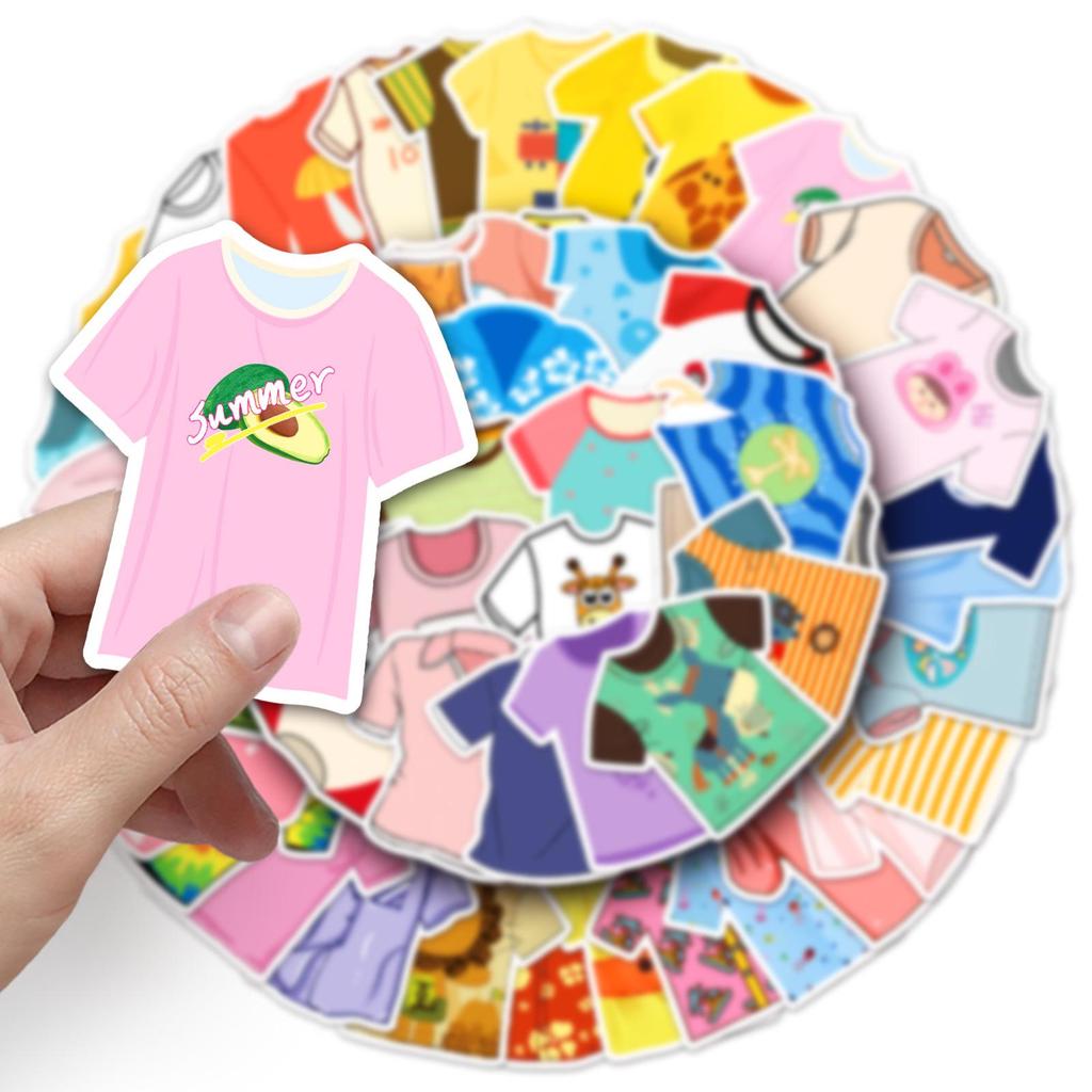 50 Cute Cartoon T-Shirt Graffiti Stickers: Summer Decoration for Water Bottles, Computers, and DIY Projects.