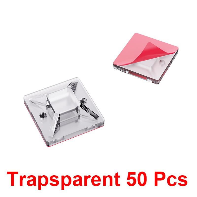 100Pcs Self Adhesive Cable Clips Cord Management Wire Holder Organizer Clamp Desk Tidy Cable Manager For Car Home Office Clips