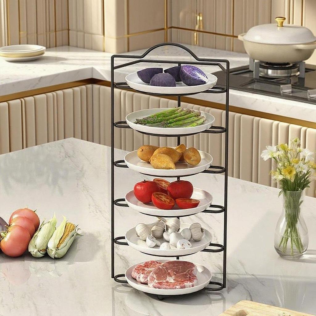 Kitchen Table Top Organizer Space Saving Metal Expandable Countertop Shelves Heavy Duty Dish Storage Rack Space Saving