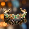 Cute Female Small Green Butterfly Adjustable Ring Vintage Yellow Gold Color Engagement Wedding Jewelry For Women