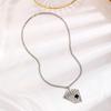 Punk Rhinestone Playing Card Pendant Necklace, Unisex Fashion Jewelry
