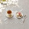 Romantic Simple Design Placemat White Lace Placemat, Foldable Soft Anti-Wrinkle Table Mat, Heat Hollow Mat Resistant Non-Yellowing Durable Dining