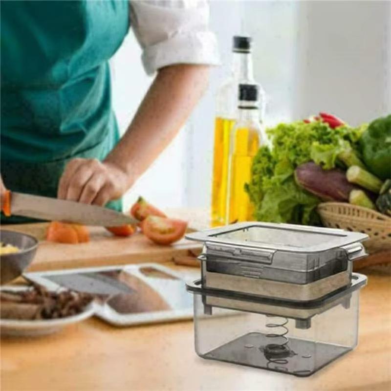 ABBP-Efficient Tofu Press With 3-Layer Draining System - Built-In Drainage, Dishwasher Safe, Ideal For Kitchen Cooking