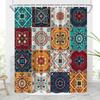 Mexican Floral Shower Curtain, Ethnic Art, Birds And Paisley, Flowers In White,Polyester, Waterproof, Bathroom Decor