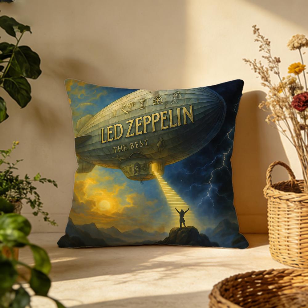 Trendy LLed Zeppelinew Cushion Cover Versatile DoubleSided Pillow Case Fit for Sofa Bed Car  Daily Decor