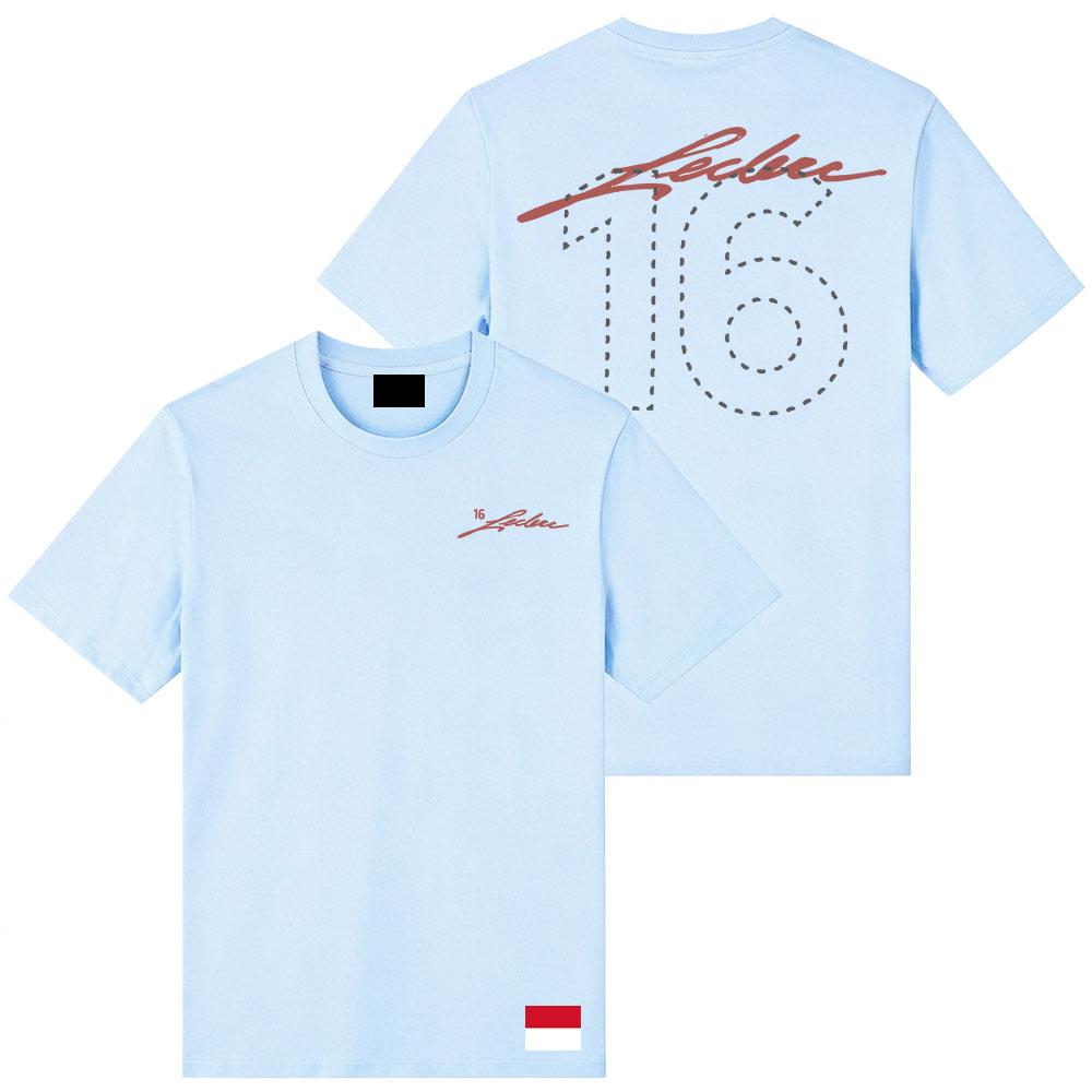 חולצת טי SIGNATURE TEE Charles No.16 Leclerc חולצת טריקו צווארון עגול חולצות טי קיץ שרוול קצר עיצוב אופנתי הדפסה גרפית מרצ' בגדים