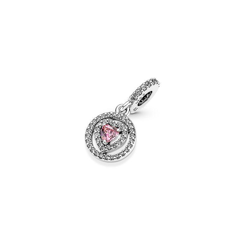 Pandora Eternal Heart Pink Love Pendant Women Jewelry Silver 791476C01 Box,Silver