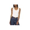 Maison Kitsune Logo Embroidered Sleeveless Round Neck Vest Women tops MW00121KA00330306