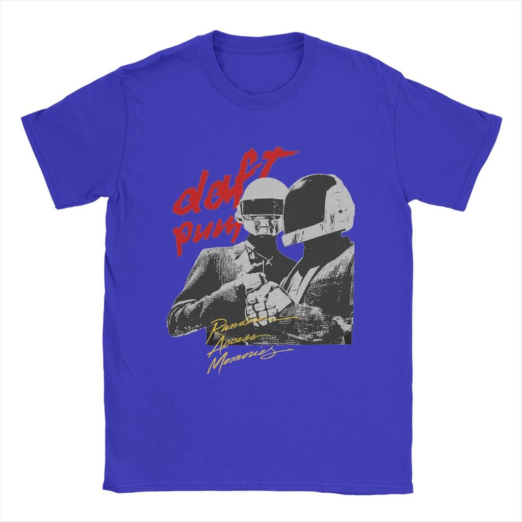 Daft Punk T Shirts Men's 100% Cotton Vintage T-Shirts Crewneck Tees Short Sleeve Clothing Gift Idea
