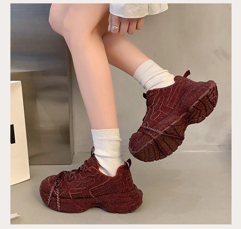 European goods full of diamond dad shoes women's spring 2025 new versatile thick-soled heightening fried street sports and leisure women's shoes