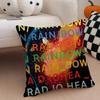 Experimental British Band RRadiohead Cushion Cover Throw Pillow Cover Hidden Button Durable Polyester Chair Cushion