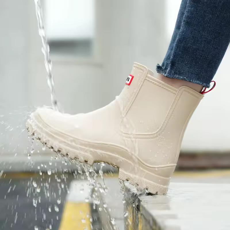 Women's Short Rain Boots Pvc Non-Slip Water Shoes Outdoor Waterproof Shoes Women's  Water Boots
