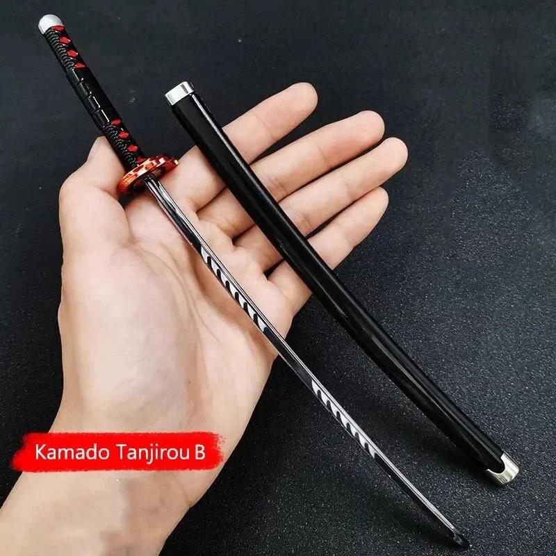 26cm Demon Slayer Katana Swords Alloy Real Katana Samurai Cosplay Home Decoration Edge Bedroom Decor Japanese Kid Toy Anime Gift