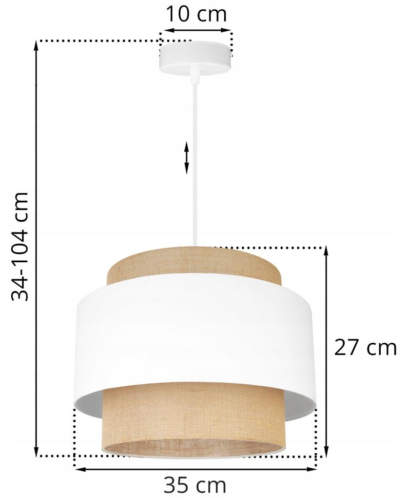Hanging Lamp, Ceiling Chandelier, Lampshade, Boho Juta