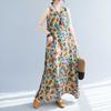 Long Skirt Summer New Sleeveless Round Neck Printed Mid Length Dress