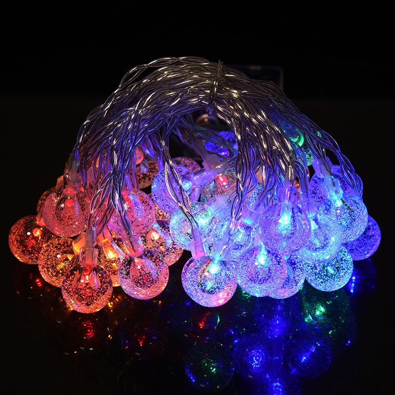 LED Bubble Ball Water Drop Colorful Outdoor String Lights, Battery/USB Powered for Camping & Festival Decorations