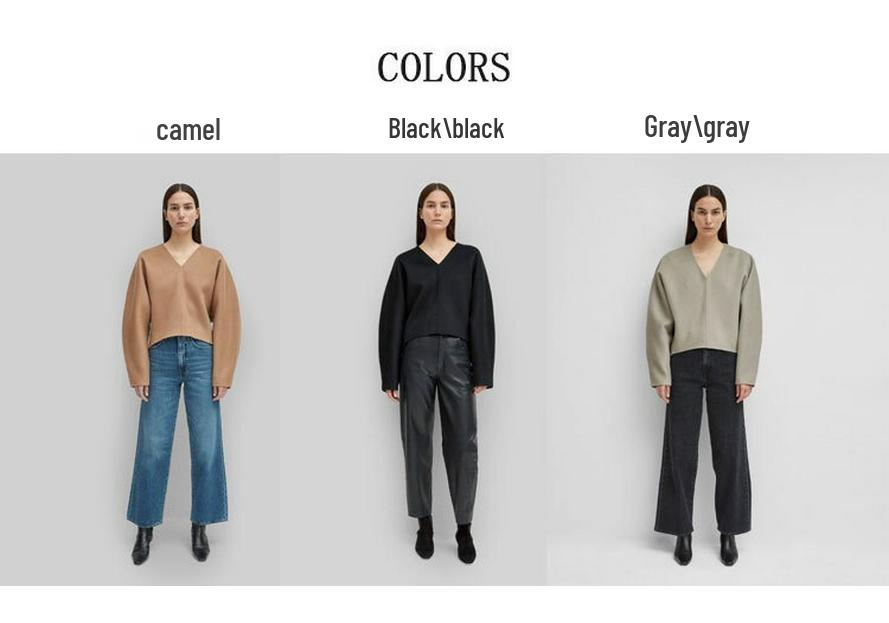 Nordic Tot Cashmere Women's V-Neck Pullover Sweater - Stylish, Easy-to-Match Long Sleeve for Autumn and Winter
