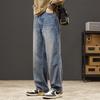 American Retro Jeans Men's Autumn and Winter New Loose Straight Men's Old Washed Spring and Autumn Wide-leg Trousers