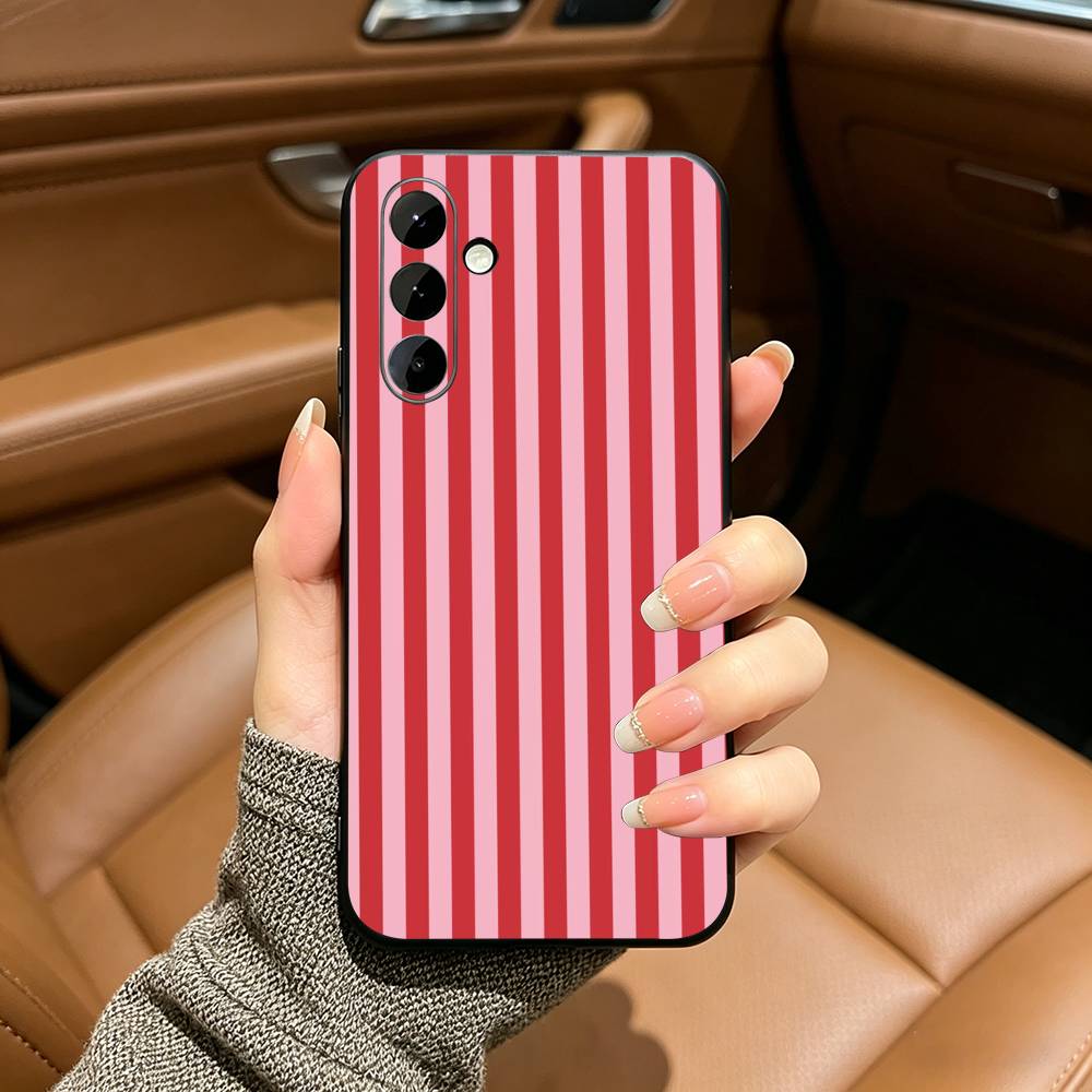 Burgundy White Stripe Black Soft Silicone Phone Case for Samsung Galaxy A73, A71, A72, A70, A53, A52, A51