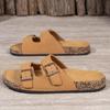Boda Ma Ken 2025 Retro Cork Sole Suede Sandals, Double Buckle for Men & Women