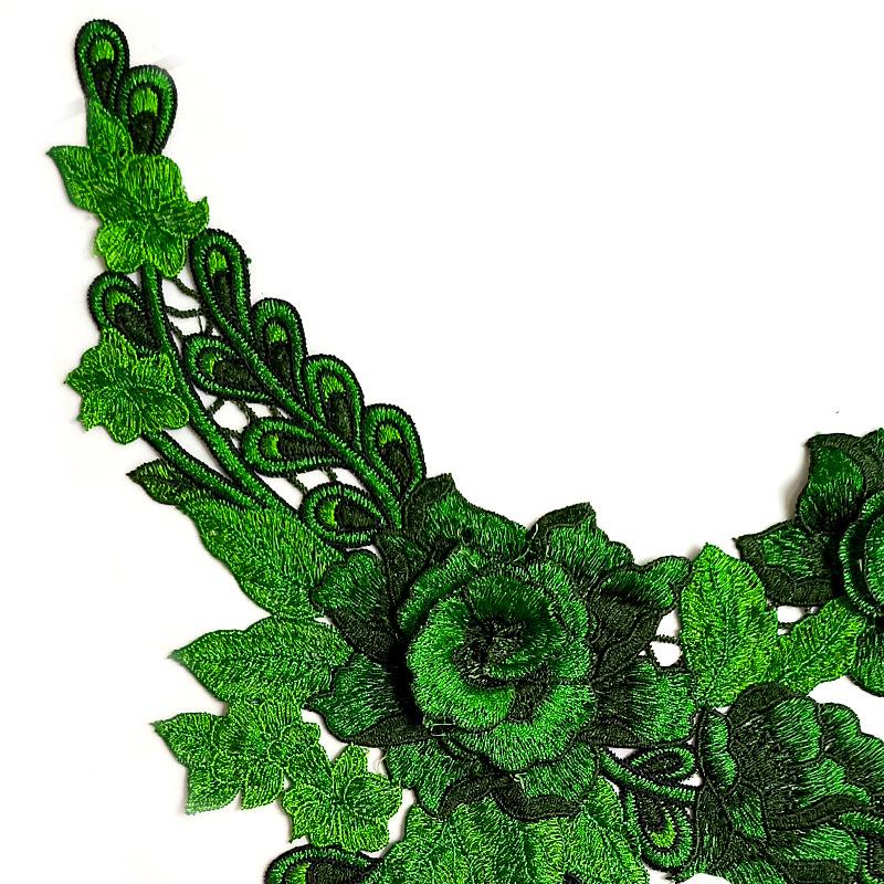 Color Embroidery Lace False Collar Hollow Embroidery Corsage Polyester Collar Ethnic Style Heavy Industry Yarn Chest Collar Accessories