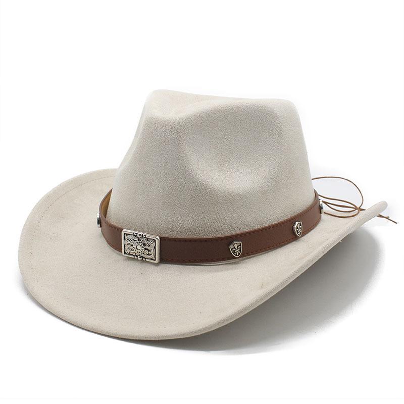 Suede Men'S And Women'S Woolen Denim Jazz Felt Hat, Crimped Top Hat, Tibetan Sunshade And Sun Protection Hat